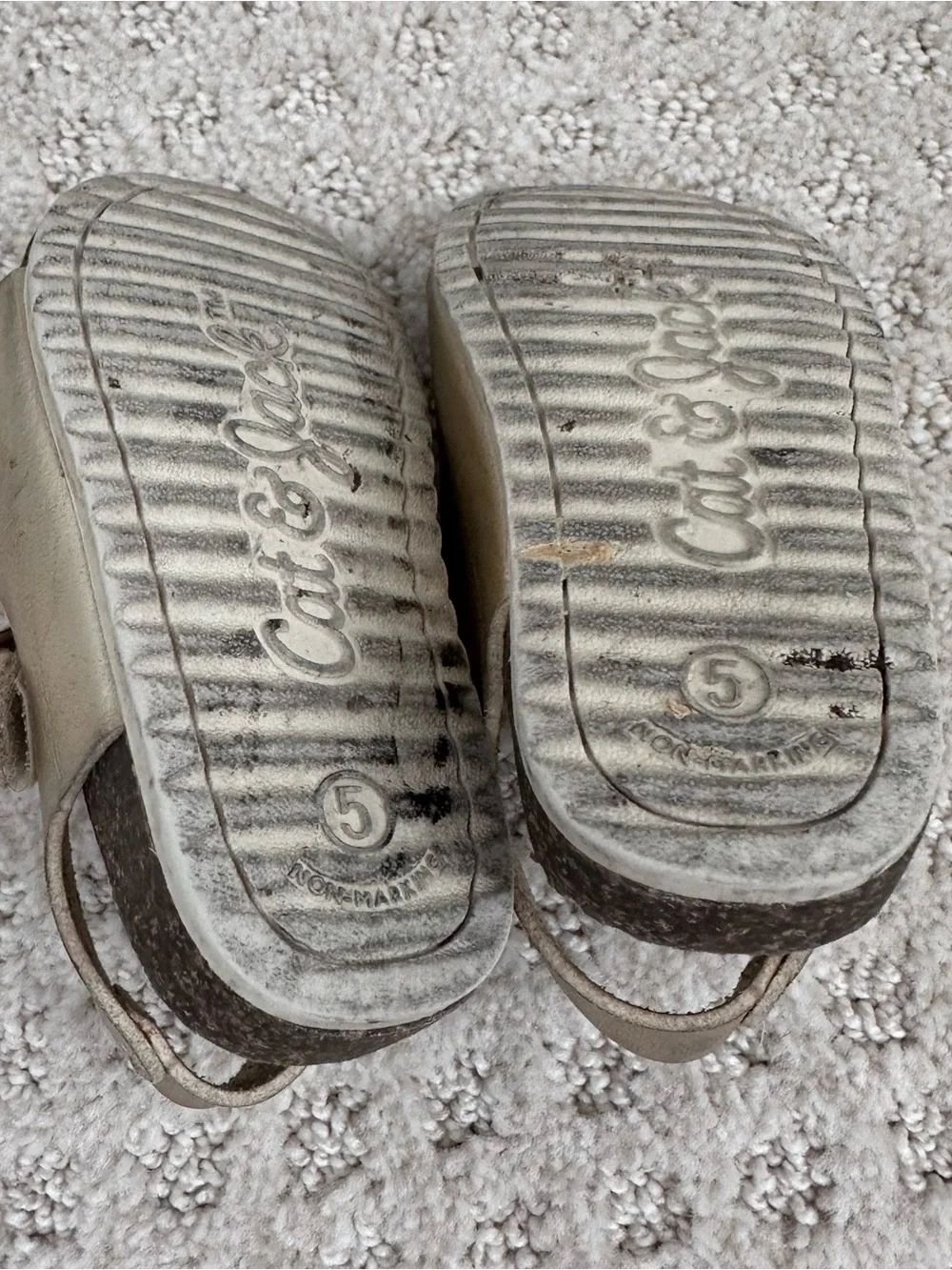 Girl Metallic Gold Double-Buckle Velcro Sandals Size 5